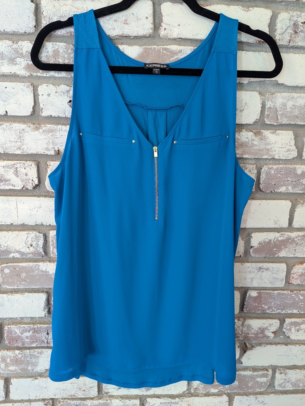 Express Teal Quarter Zip Hudson Tank